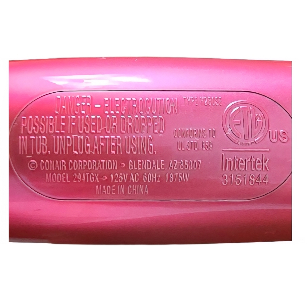 Pink Hair Dryer - Full Size INFINITI PRO By Conair - Picture 7 of 8